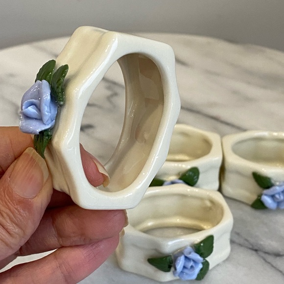 Vintage Porcelain Napkin Rings - Picture 5 of 9